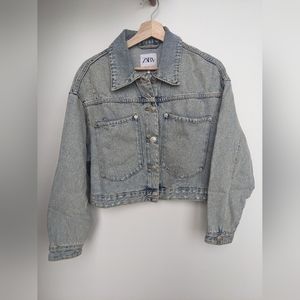 Zara Cropped Jean Jacket